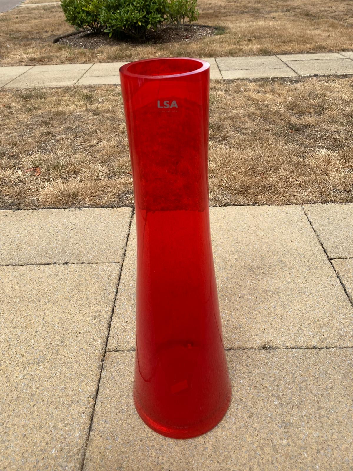 Lsa large 60cm vase red blown glass