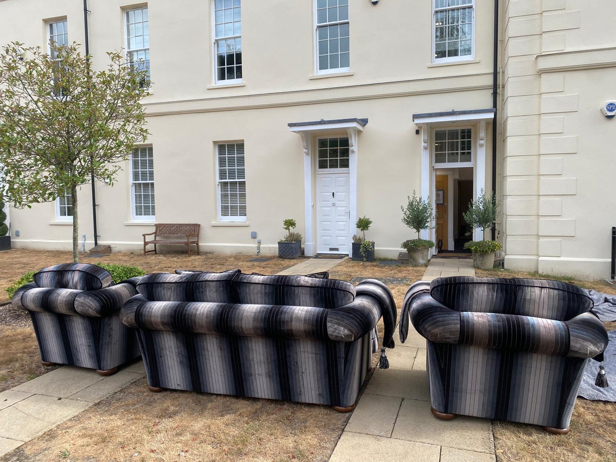 Two Seater Sofa , Armchair X2 , Footstool X 2 Matching Cushion Sofa Set Handmade