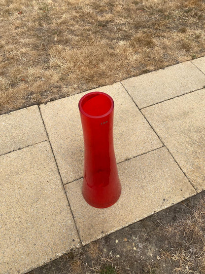 Lsa large 60cm vase red blown glass