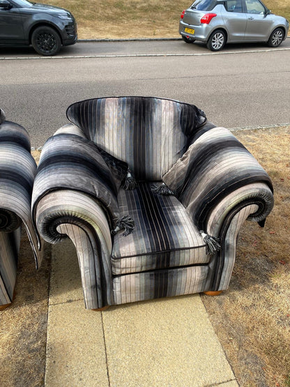 Two Seater Sofa , Armchair X2 , Footstool X 2 Matching Cushion Sofa Set Handmade